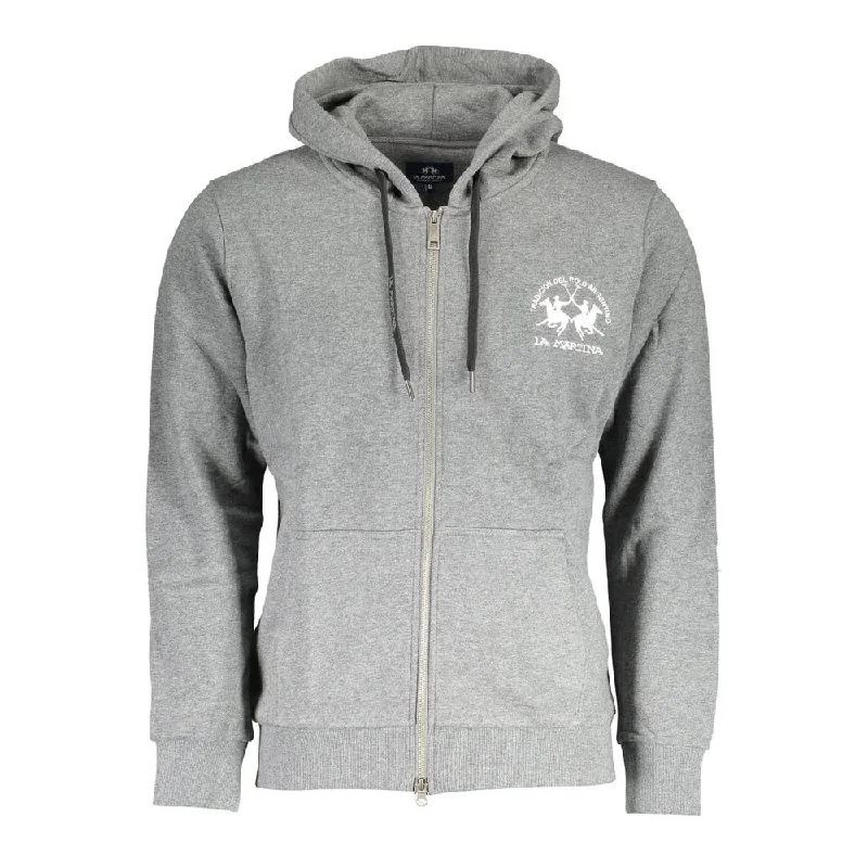 Relaxed Fit Wear La Martina Gray Cotton Men Men's Sweater