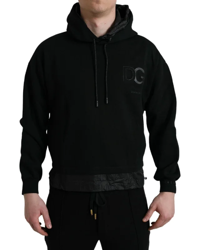 Casual Chic Wear Dolce & Gabbana  Men's Black Hooded Sweatshirt