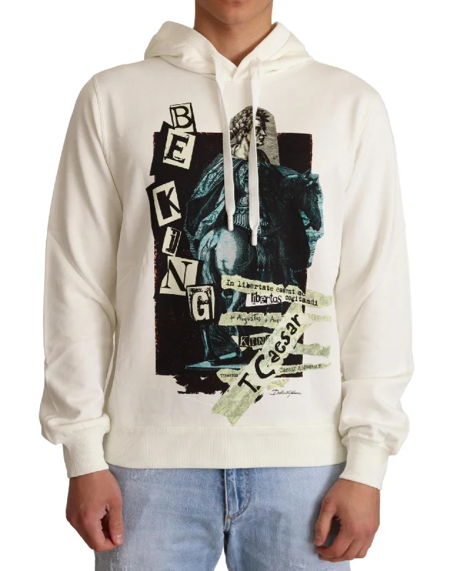 New Products Dolce & Gabbana  T Caesar Hooded Sweatshirt - White