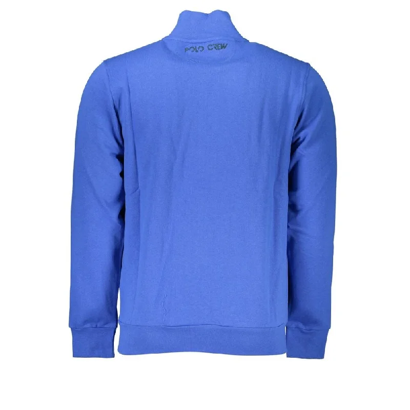 Soft Tops La Martina Elegant Blue Fleece Sweatshirt with Men's Embroidery