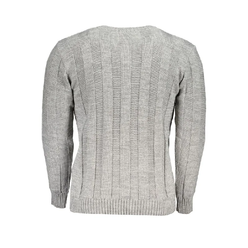 Comfortable down U.S. Grand Polo Gray Fabric Men's Sweater