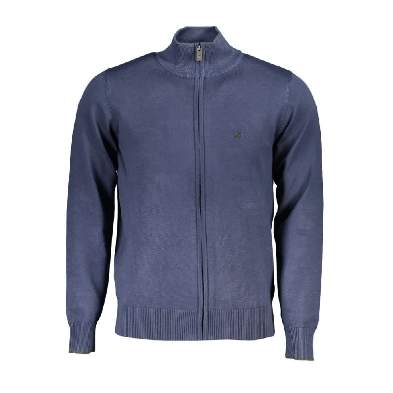 Fashion Must-have U.S. Grand Polo Elegant Long Sleeve Zip Cardigan with Contrast Men's Detail