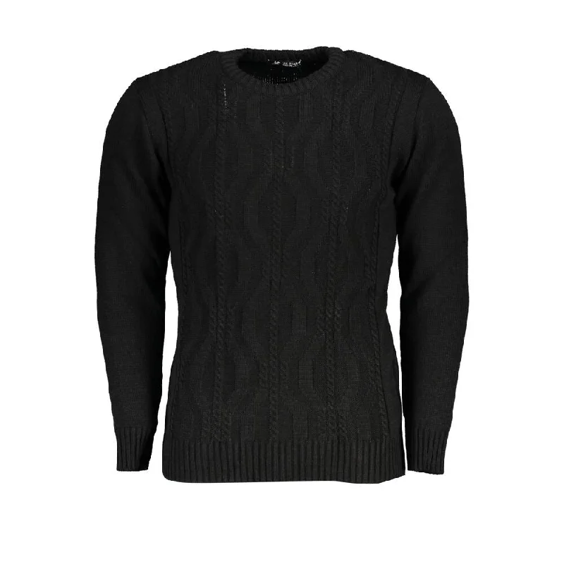 Elegant Style U.S. Grand Polo Black Fabric Men's Sweater
