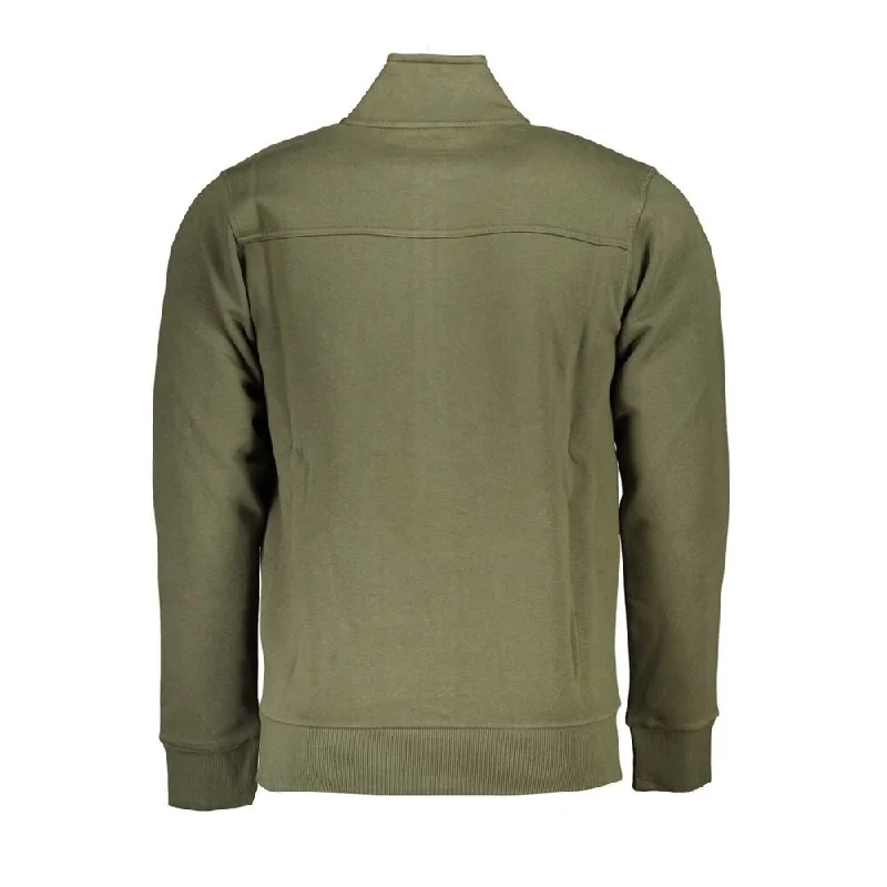 Refreshing Design U.S. Grand Polo Enviable Embroidered Green Zip Men's Sweater