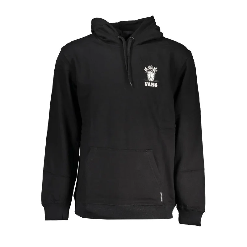 Fashionable Prints Vans Sleek Fleece Hooded Sweatshirt in Men's Black