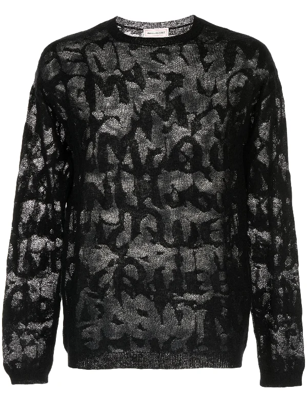 Personalized Clothing Devoré-Effect Crew-Neck Jumper