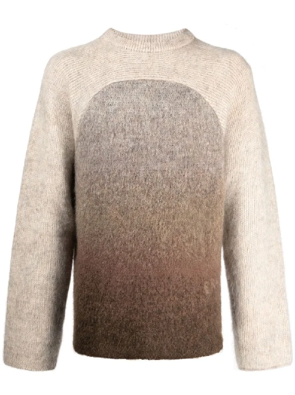 High-quality Design Rainbow Gradient-Effect Crew-Neck Jumper