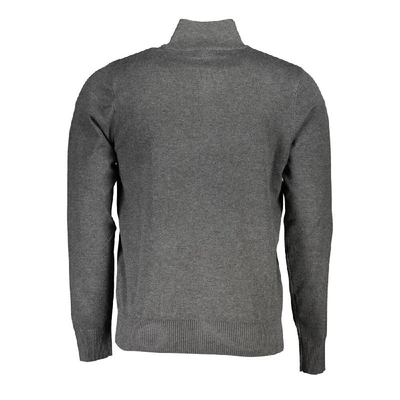 Easygoing Outfits U.S. Grand Polo Elegant Half-Zip Sweater with Embroidery Men's Detail