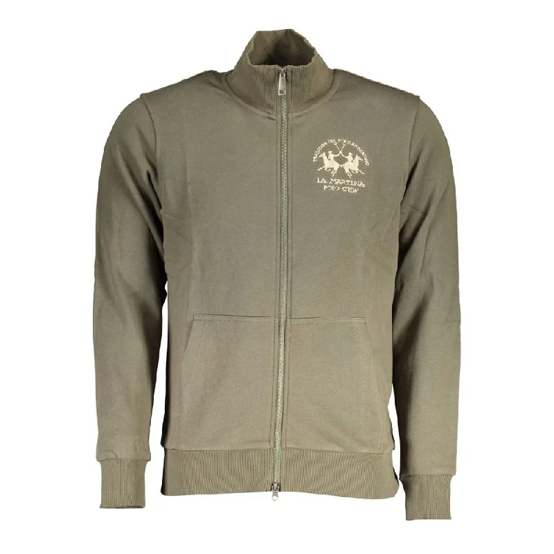 Soft Textures La Martina Green Cotton Men Men's Sweater