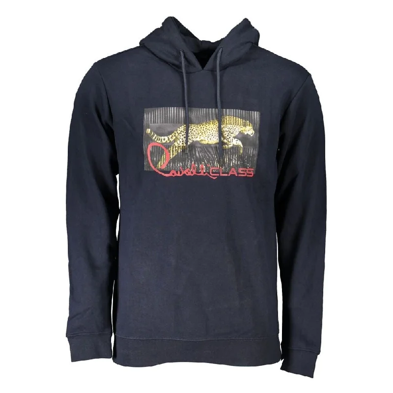 Knowledge And Elegance Cavalli Class Blue Cotton Men Men's Sweater