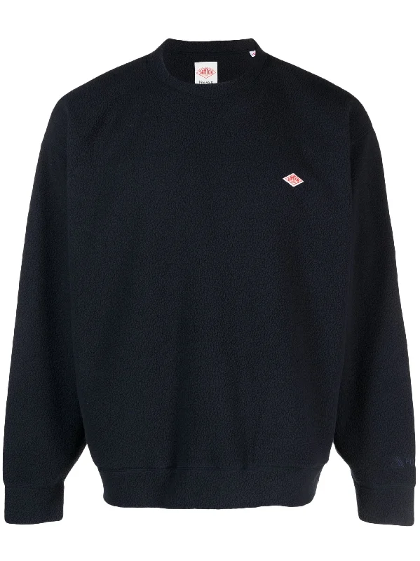 Unique Design Logo-Patch Fleece Sweatshirt