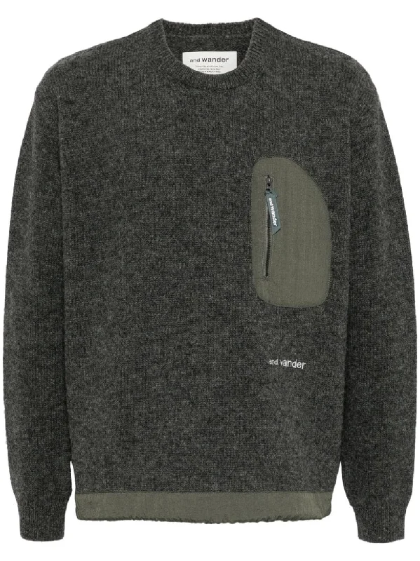 Design Perception Zip-Pocket Wool Jumper