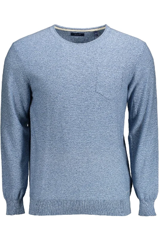 Stretch Design Gant Light Blue Cotton Men Men's Sweater
