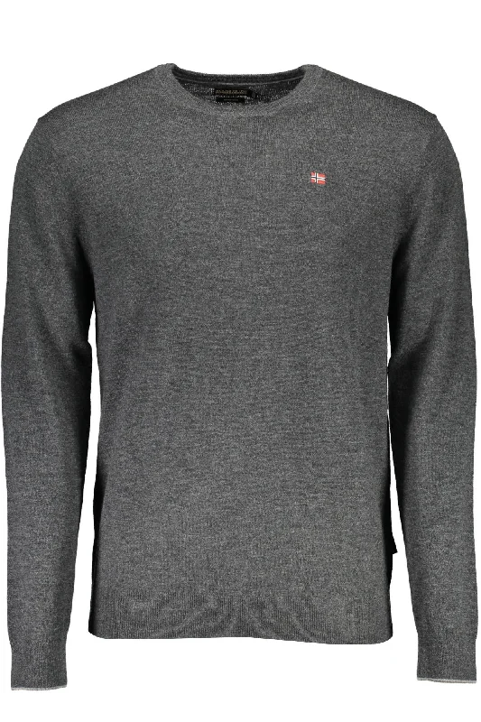 Economic Outlook Napapijri Gray Wool Men Men's Sweater