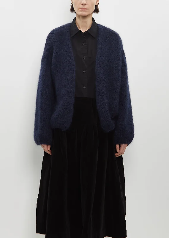 Double-sided Wear Short Cardigan — Navy