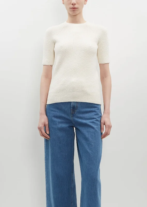 Advanced Design Raglan Sleeve Terry Knit — White