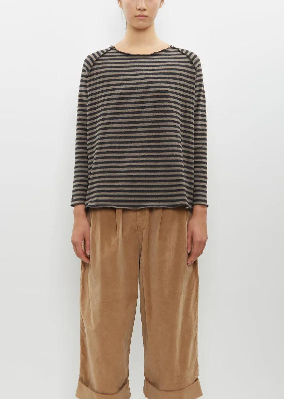 Weekend Comfort Wear Raglan Riga Stripe Sweater — Slate