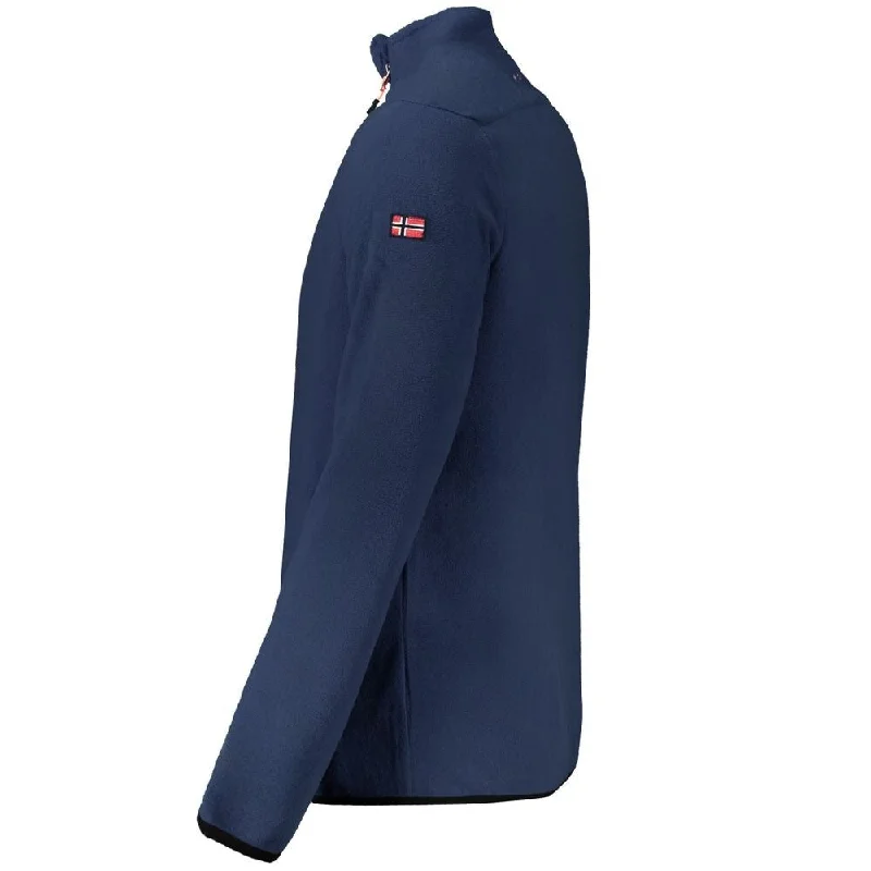 Beautiful Romance Norway 1963 Blue Polyester Men Men's Sweater