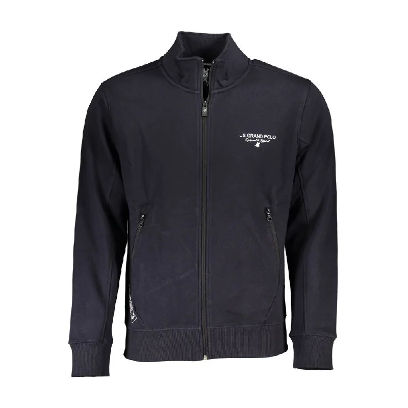 Soft Feel U.S. Grand Polo Chic Fleece-Lined Sweatshirt with Contrast Zip Men's Detail