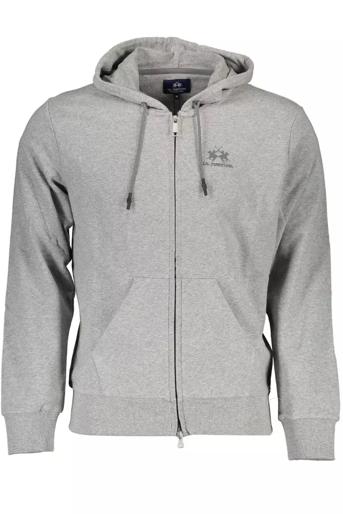 Simple Style La Martina Gray Cotton Men Men's Sweater