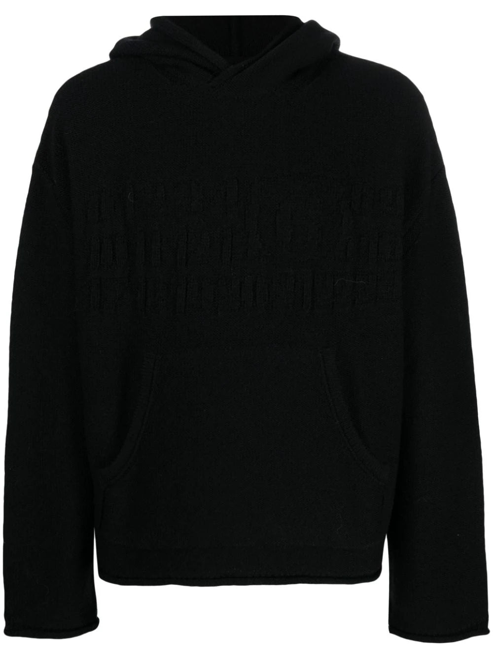 Simple Matching Number-Motif Knitted Hoodie