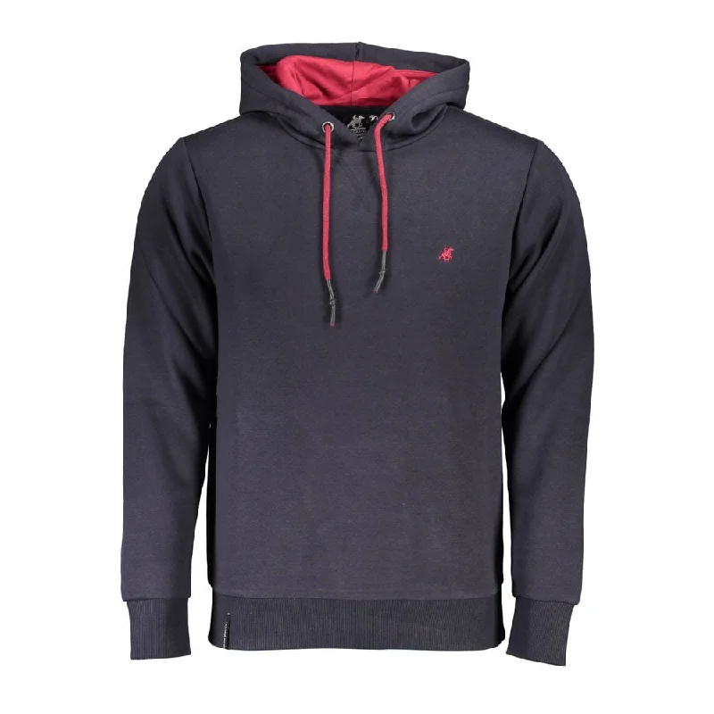 Personal Design U.S. Grand Polo Blue Hooded Sweatshirt with Men's Embroidery