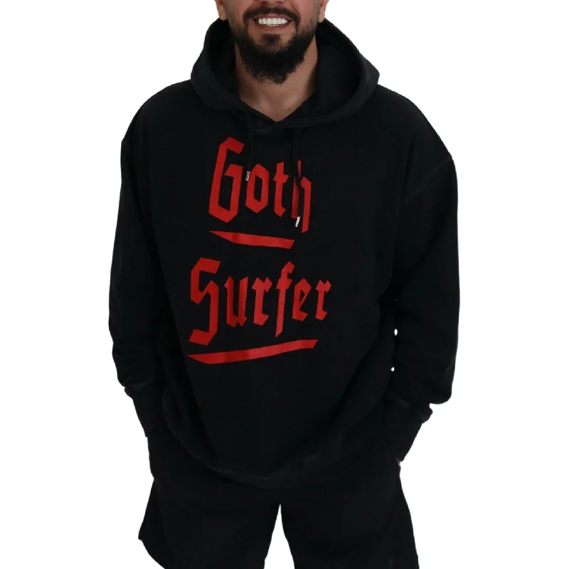 Fashion And Simplicity Dsquared² Black Cotton Hooded Printed Men Pullover Men's Sweater (Pre-Owned) Fashion And Simplicity Dsquared² Black Cotton Hooded Printed Men Pullover Men's Sweater (Pre-Owned)