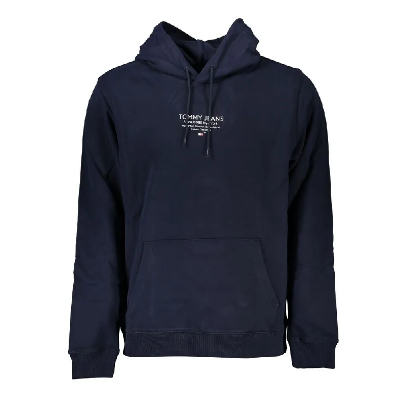 Body Design Tommy Hilfiger Chic Blue Hooded Sweatshirt with Logo Men's Detail