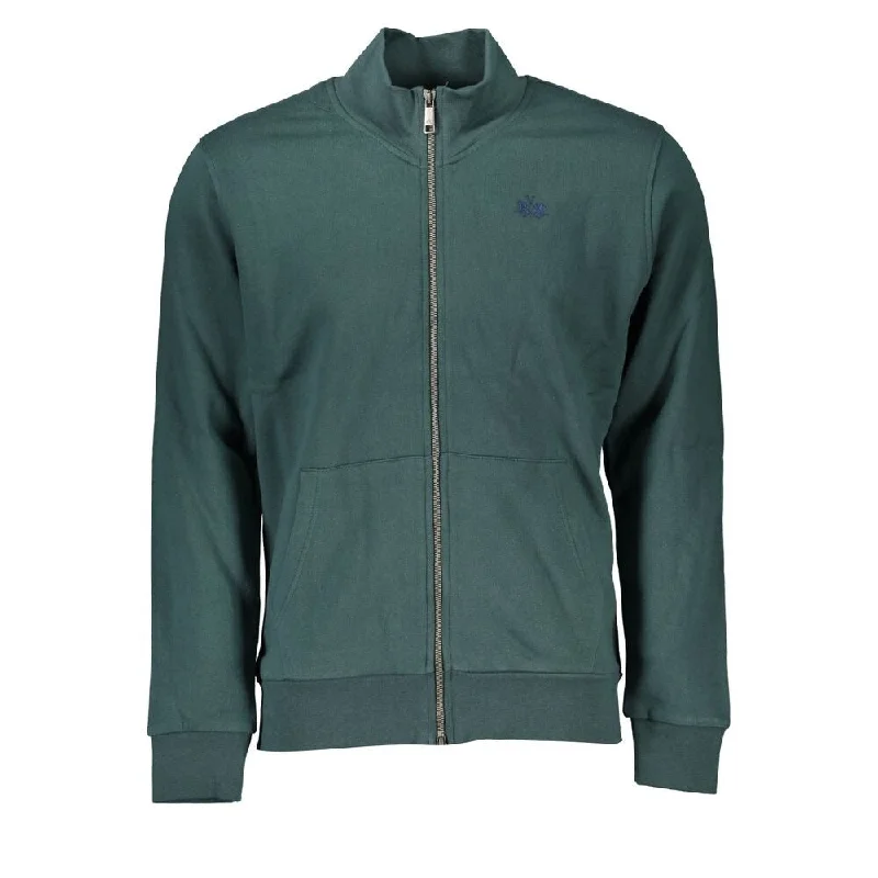 New Design La Martina Elegant Green Fleece Sweatshirt with Men's Embroidery
