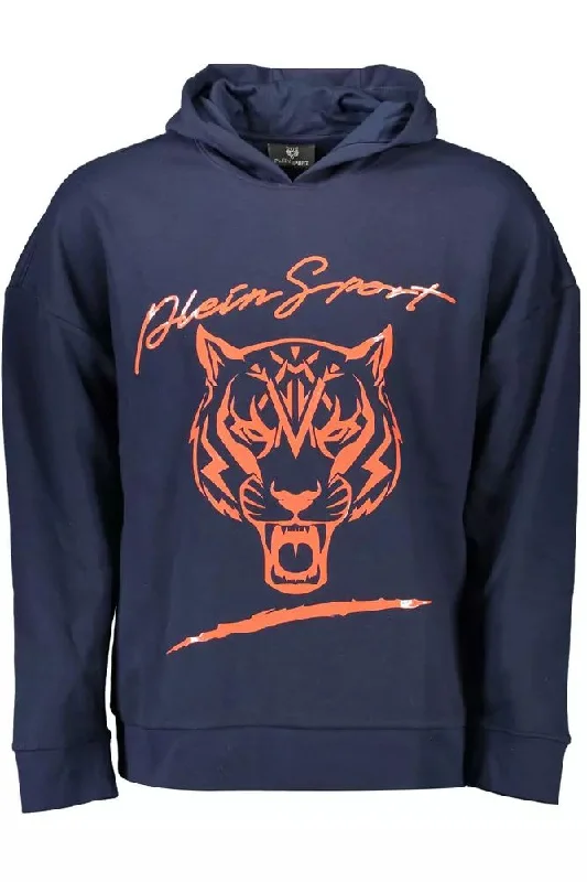 Party Wear Plein Sport Blue Cotton Men Men's Sweater