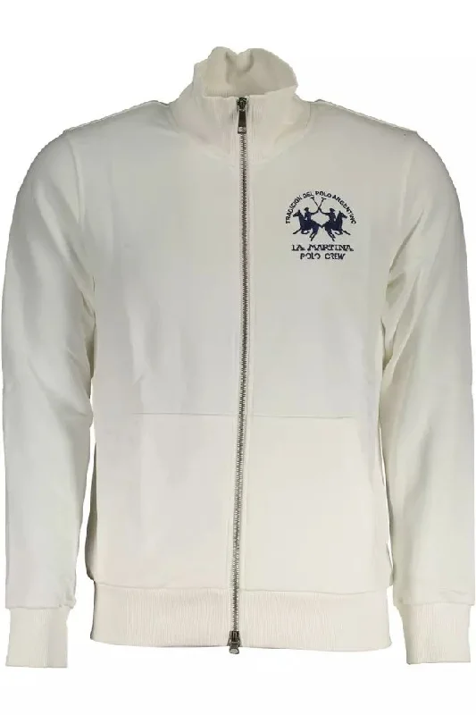 Comfy Layers La Martina White Cotton Men Men's Sweater