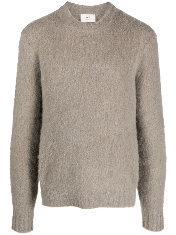 Retro Fashion Brushed Crew-Neck Jumper