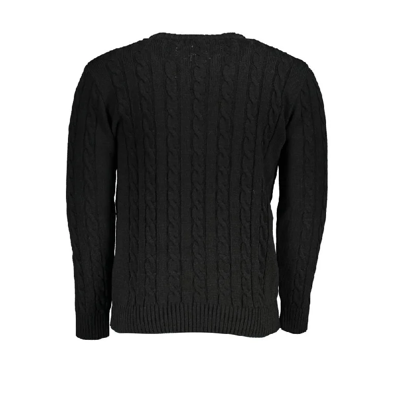 Exquisite Design U.S. Grand Polo Black Fabric Men's Sweater