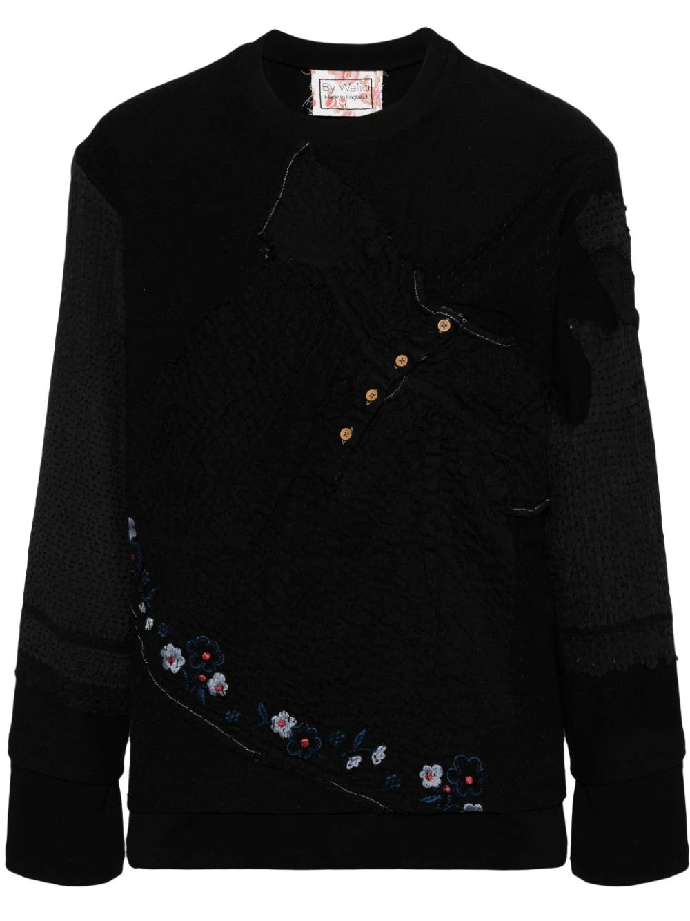 French Style Embroidered Patchwork Sweatshirt