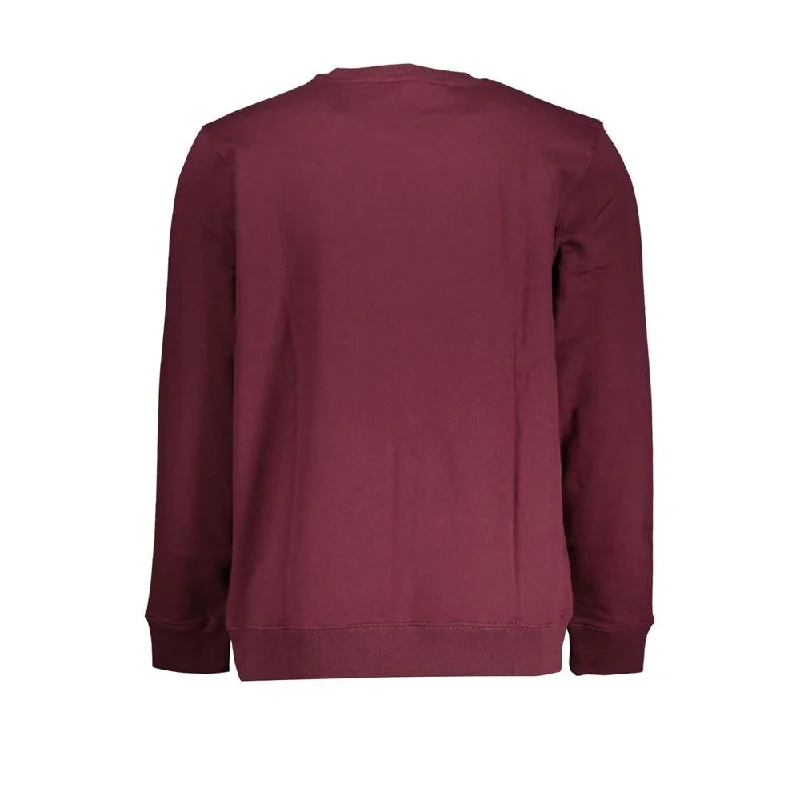 Stylish Comfort Vans Chic Pink Crewneck Fleece Men's Sweatshirt