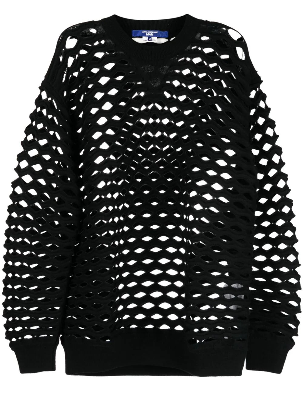 Romantic Data Laser Cut-Detail Crew-Neck Jumper