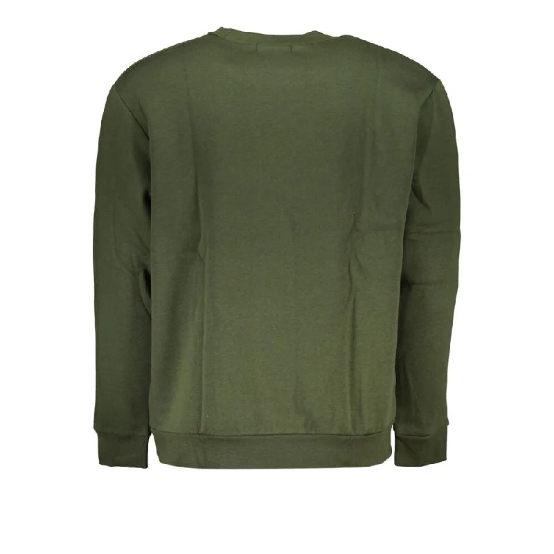 Fashionable Comfort Cavalli Class Chic Green Embroidered Crew Neck Men's Sweater