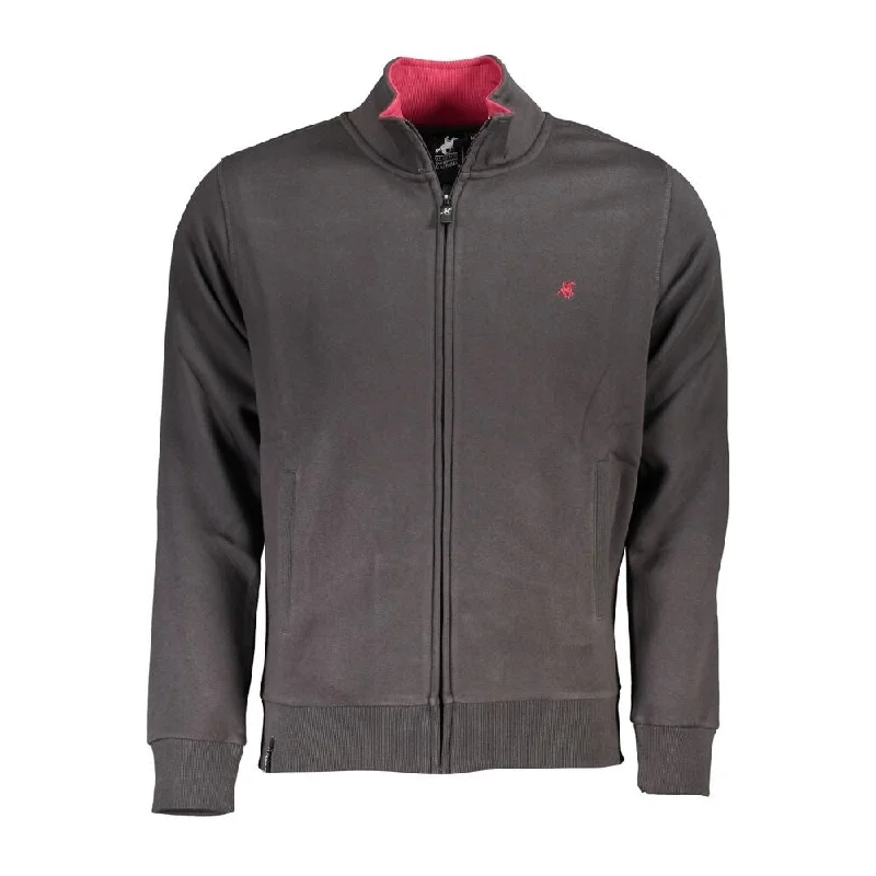 Wearable At Home Or Out U.S. Grand Polo Elegant Long Sleeve Zip-Up Men's Sweatshirt