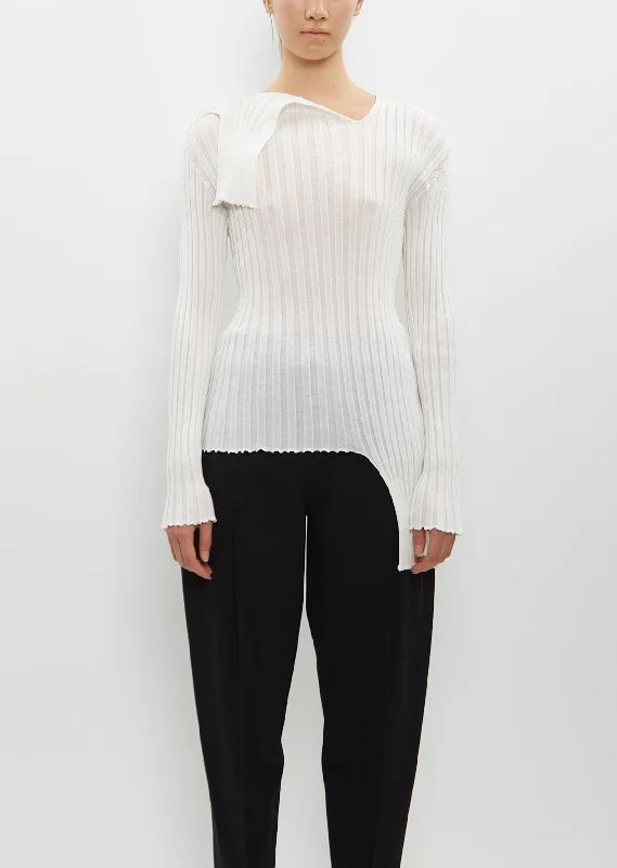Elegant Dressing Sparkling Merino Rib Top