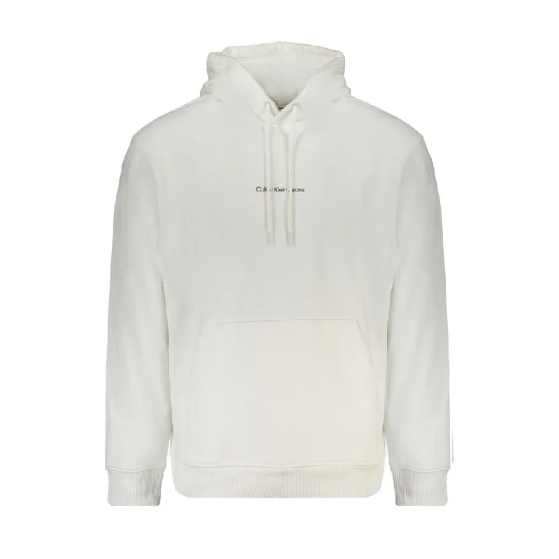 Slightly Flared Design Calvin Klein White Cotton Men's Sweater