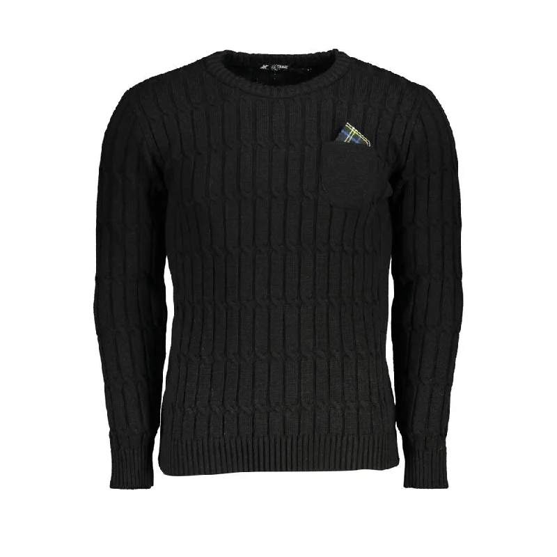Short Design U.S. Grand Polo Twisted Crew Neck Sweater with Contrast Men's Details