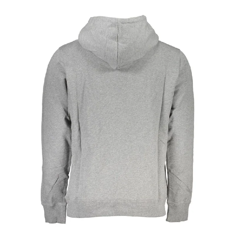 Luxury Customization Calvin Klein Chic Gray Hooded Sweatshirt with Central Men's Pocket Luxury Customization Calvin Klein Chic Gray Hooded Sweatshirt with Central Men's Pocket