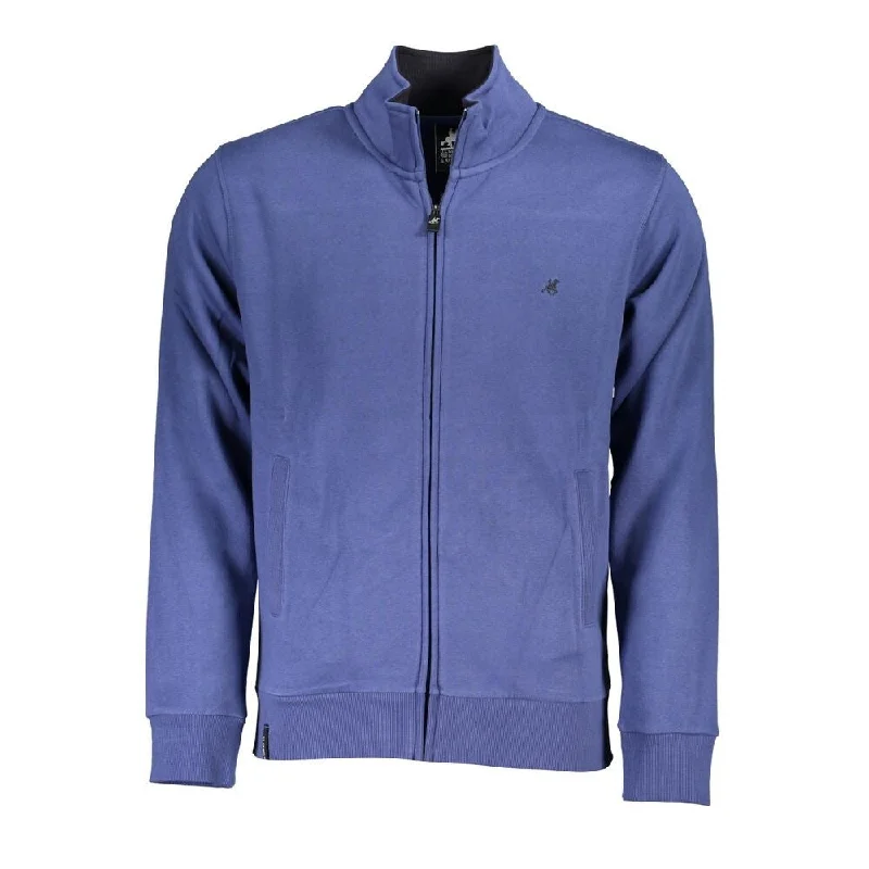 Personalized Outfit U.S. Grand Polo Classic Blue Zippered Sweatshirt with Men's Embroidery