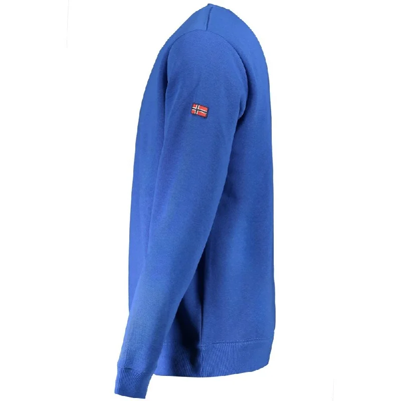 Warm Wear Norway 1963 Blue Cotton Men Men's Sweater