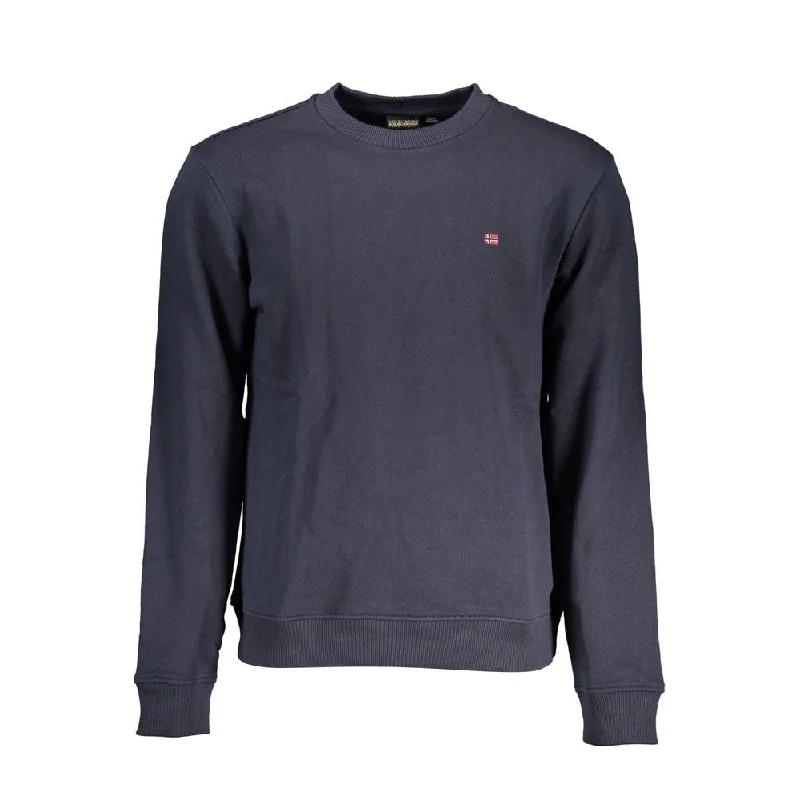 Luxury Temperament Napapijri Blue Cotton Men Men's Sweater