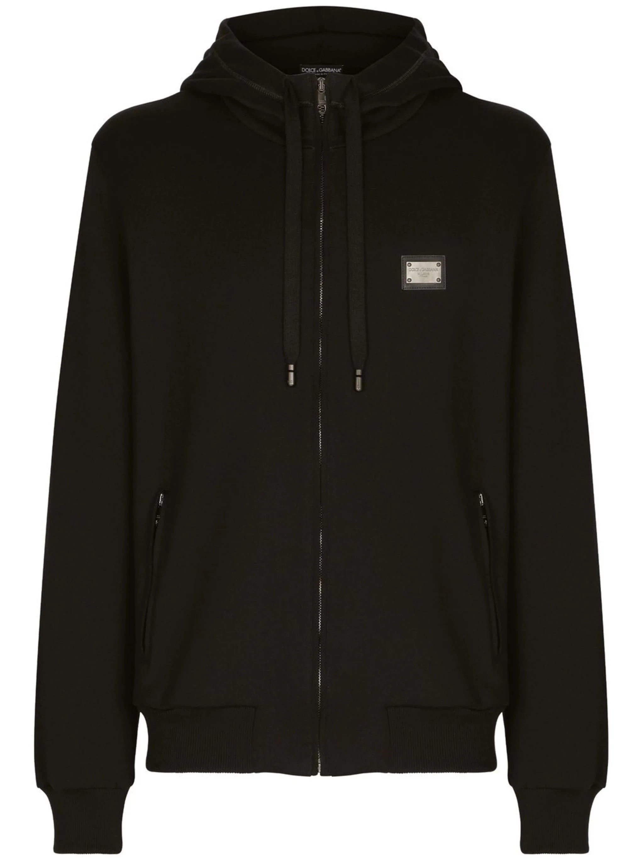 Trendy Comfort Wear Logo-Tag Zip-Up Hoodie