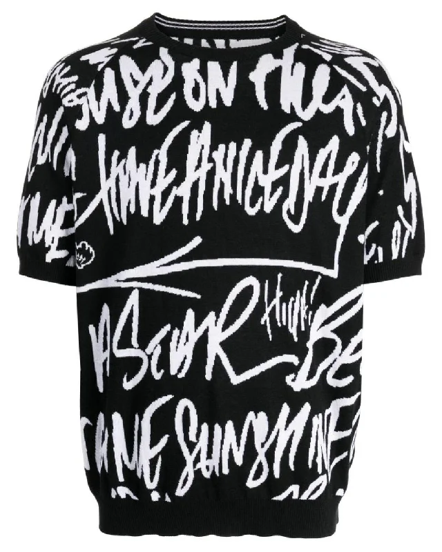Modern Tailoring Graffiti-Print Short-Sleeve Jumper