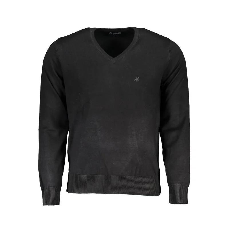 Modern Chic U.S. Grand Polo Black Nylon Men's Sweater
