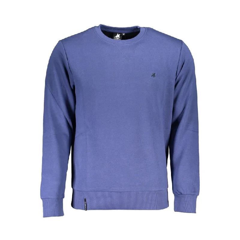 Classic And Versatile U.S. Grand Polo Blue Cotton Men's Sweater