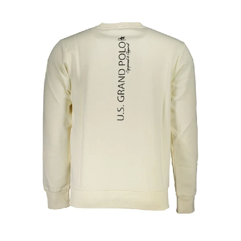 Fashionable Inner Wear U.S. Grand Polo Classic White Crew Neck Men's Sweatshirt